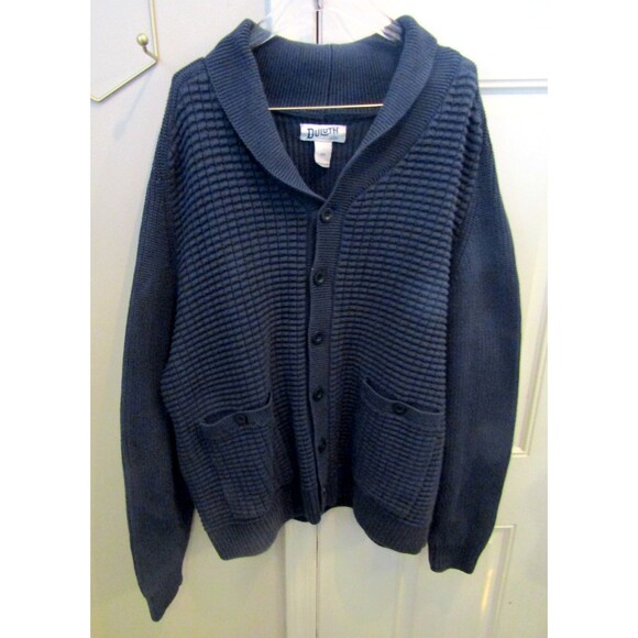 Duluth Trading Company Burly Retirment Cardigan Grandpa Sweater Shawl Collar 2XL - Picture 3 of 7